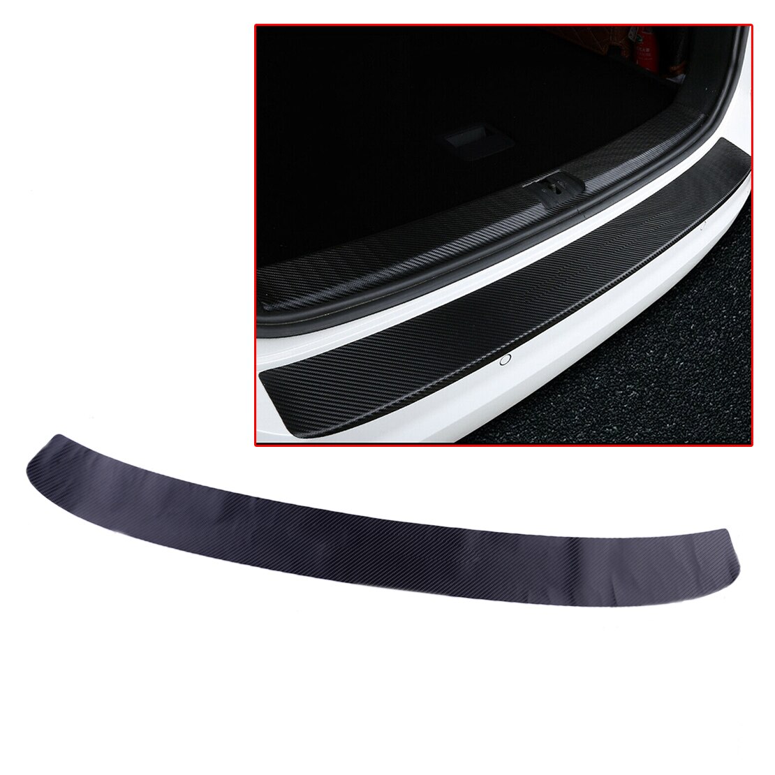 Zwarte Auto Achterbumper Kofferbak Guard Sill Protector Plate Cover Trim Carbon Fiber Stijl Pu Fit Voor Vw Golf 7 MK7