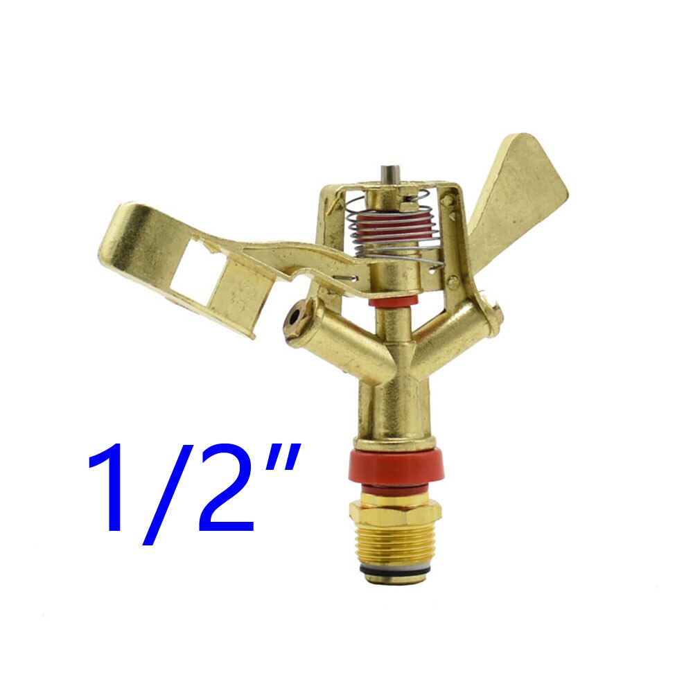 1/2 3/4 inch male metal Pulsating farm sprinklers 360 Degree Rotation Lawn Watering Sprinklers for Garden irrigation 1pc: 1I2