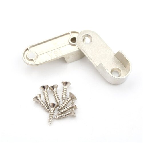 1 pair Wardrobe tube support Clothes Holder bracket Hanging Rod fitting for tube of Dia.16mm + 4 Screws