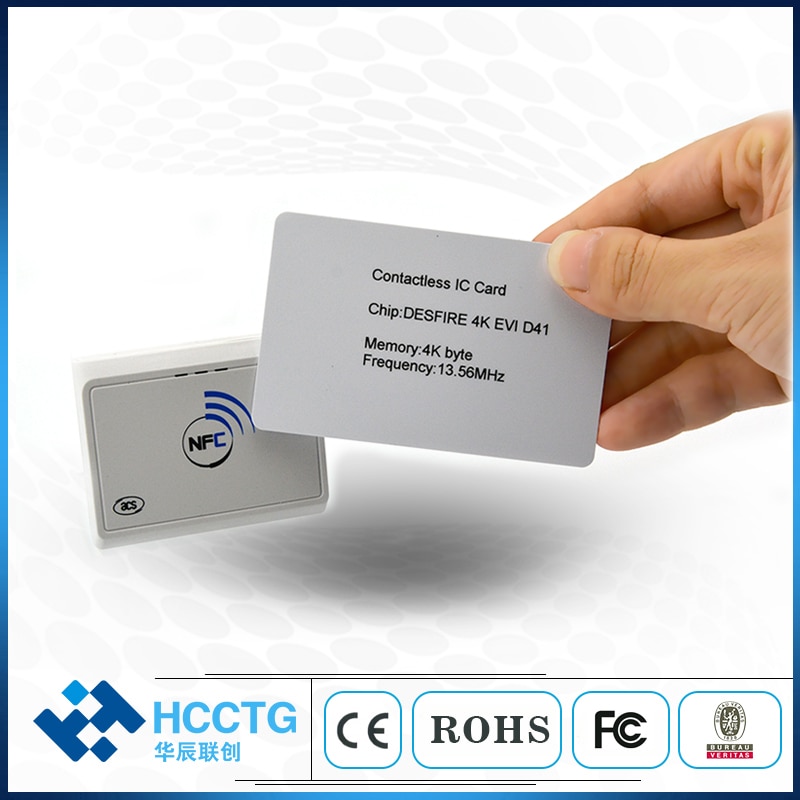 Lang rækkevidde trådløs ios android bluetooth rfid læser skribent nfc kortlæser 13.56 mhz acr 1311u-n2