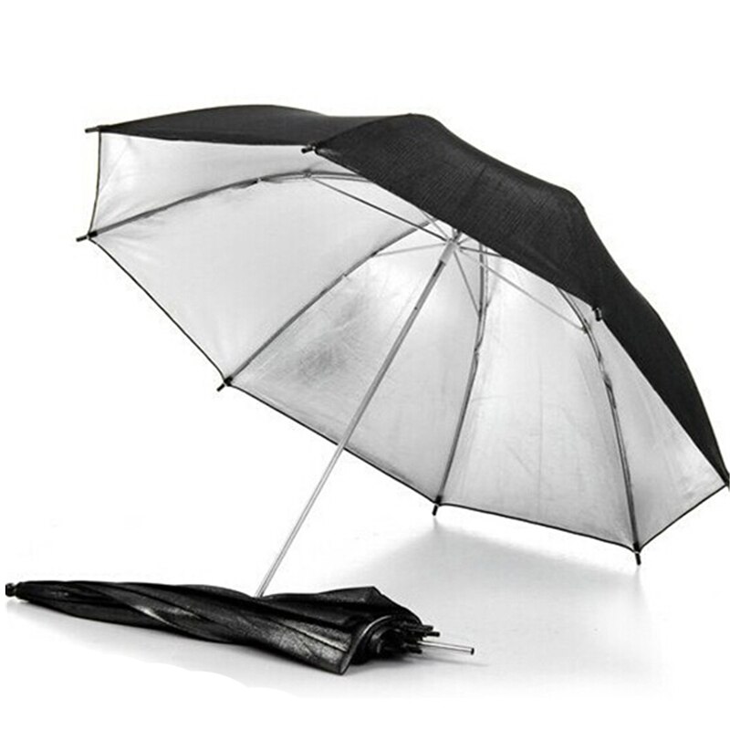 43inch/110cm Photography Pro Studio Flash Reflector Black Silver Reflective Umbrella Is helpful in studio shooting