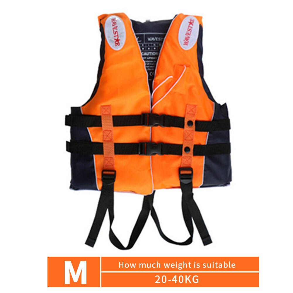 Chaleco salvavidas de pesca para niños y adultos, chaqueta de flotación, natación, rescate, exteriores, pesca de deriva, con silbato M-XXXL: orange M