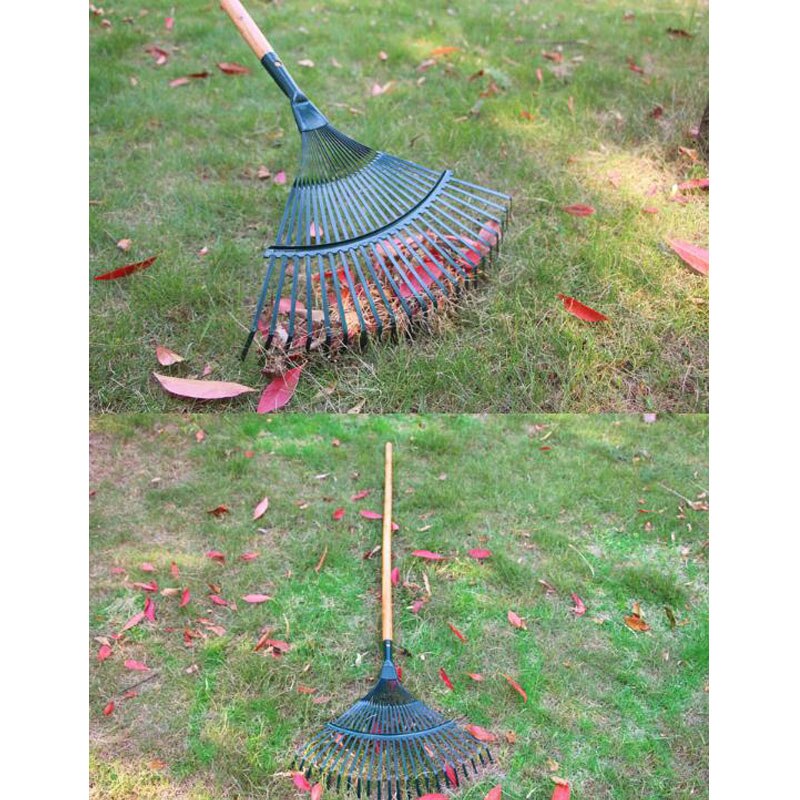 Realmote 22 Toothed lron Rake Dead Leaf Rake Steel Wire Garden Rake Gardening Agriculture Tools