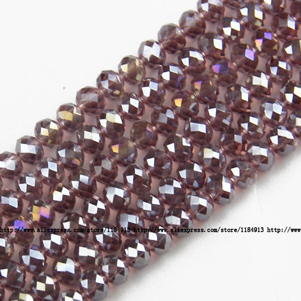 JHNBY forma redonda de lujo perlas de cristal austriaco de 6mm 50 Uds. Cuentas sueltas rondeles bola de cristal pulsera joyería DIY: Y612 Purple