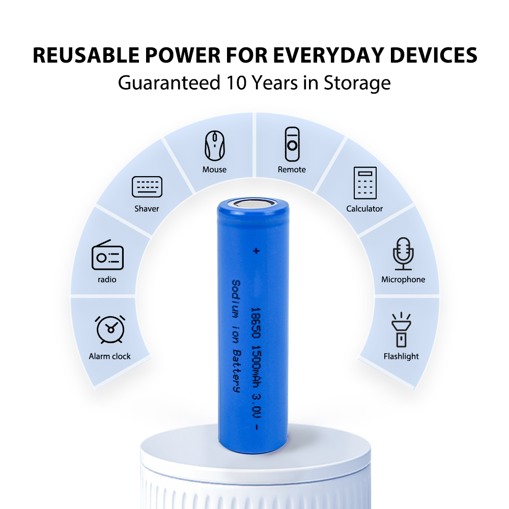 Grade A 18650 Sodium-ion Battery 1500mAH 3.1V Rechargeable Battery 5C 10C Discharge High Power 3000 Cycles For Electric Scooters