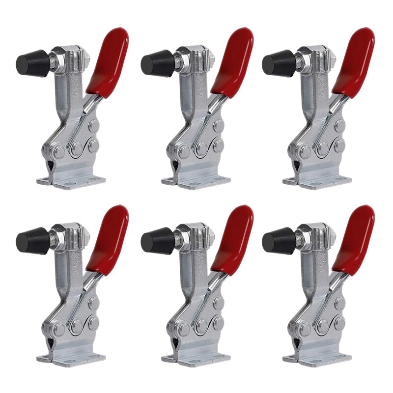 6 PCS 225D Adjustable Toggle Clamp 330Kg Holding Capacity Quick Horizontal Toggle Clamp Antislip Heavy Duty Toggle Clamp