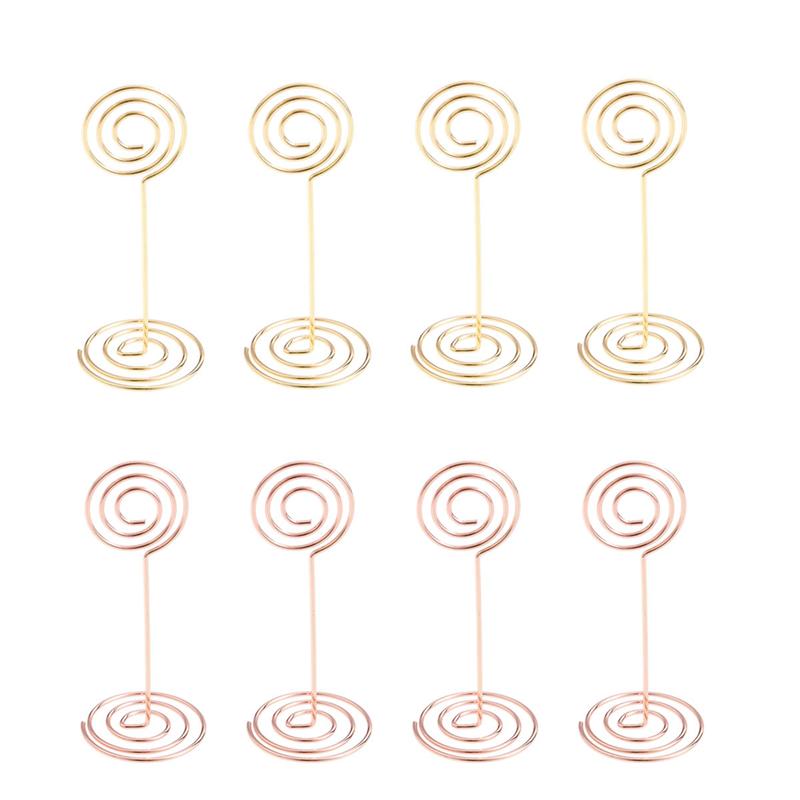 12Pcs Photo Holder Stands Tafel Nummer Kaarthouders Plaats Kaart Papier Menu Clips Mosquito Coil-Vormige Reiziger Base zadelklem