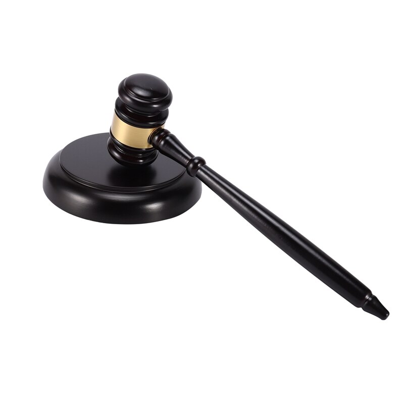 Wooden judge's gavel auction hammer with sound block for attorney judge auction handwork