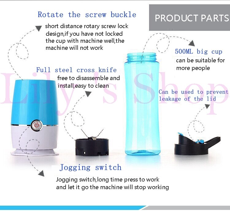 Fruit, groenten, elektrische sapcentrifuge, beker, smoothiemaker, draagbare citruspers, sapmixer, extractor, zakfles, blender