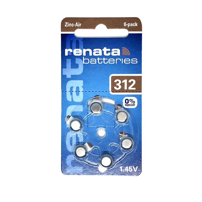 30Pcs Renata 312 1.45V 165Mah Zink-lucht Batterijen PR41 A312 Voor Gehoorapparaat Batterijen Button Coin Cell