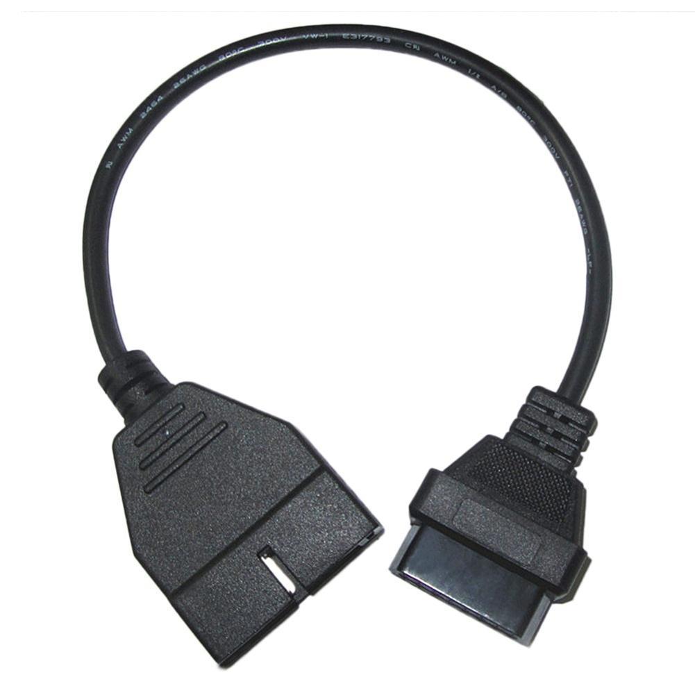 12 Pin to 16Pin OBD/OBD2 Connector Diagnostic Cable Black for Daewoo Adapter