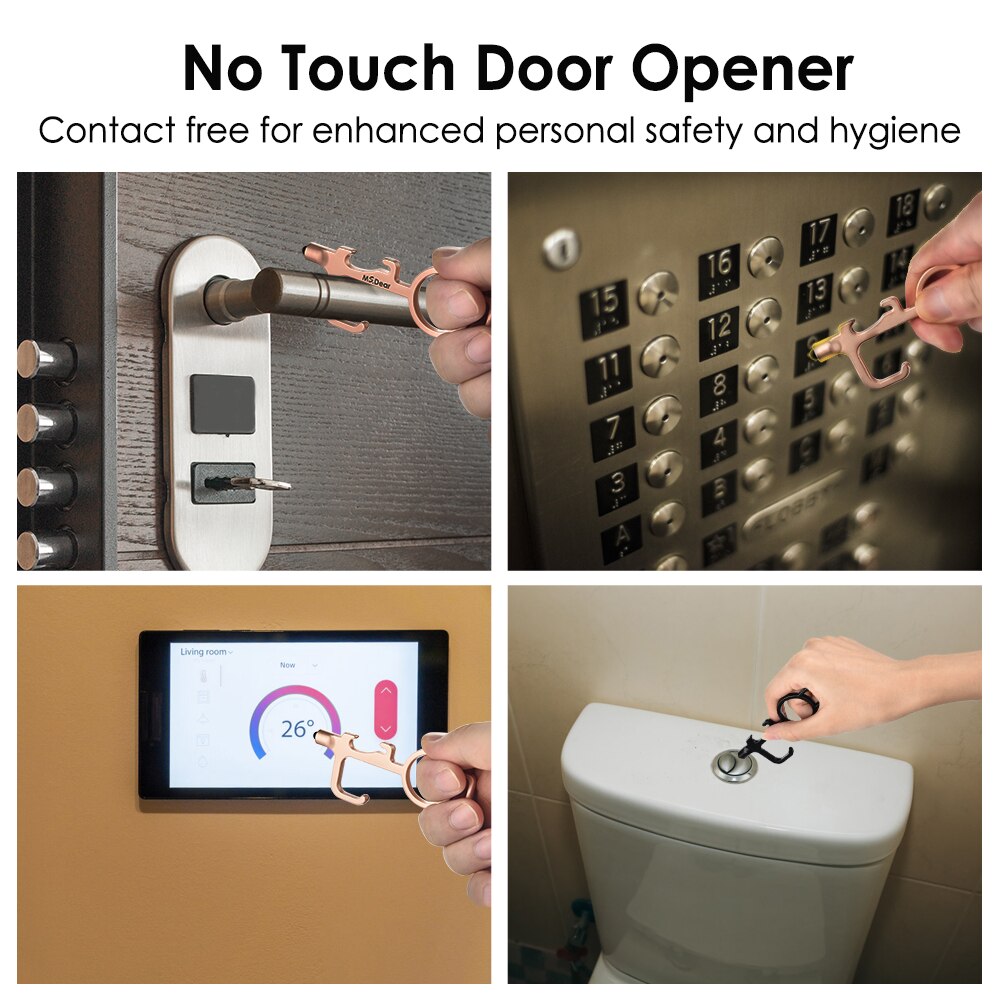 No-Touch Door Opener Multifunction Elevator Button Contactless Safety Door Opener Door Handle Bottle Opener Touch Screen Key