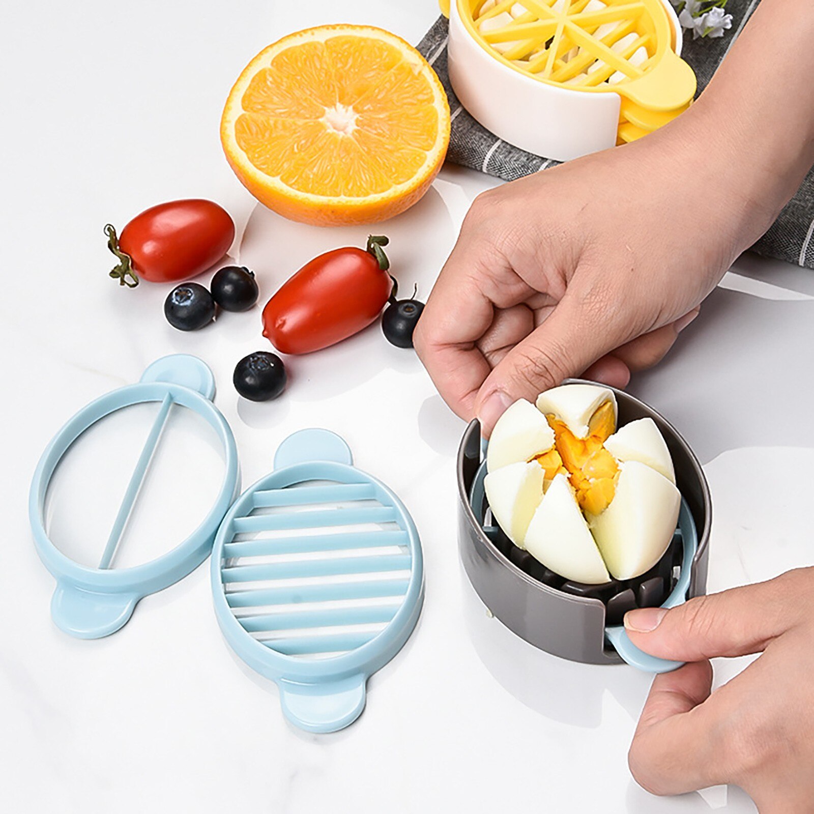 Multi-Functie Handmatig Aardbei Cutter, Is Geschikt Voor Hardgekookte En Vruchten Handig Egg Gereedschap Keuken Accessoires