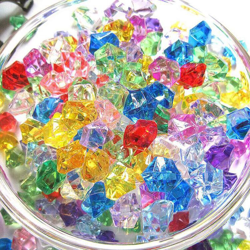 200 pçs pedras acrílicas cristal acrílico gem pedra crianças cor misturada ornamentos vaso festa de casamento 6*9mm acessórios diyjóias decoração