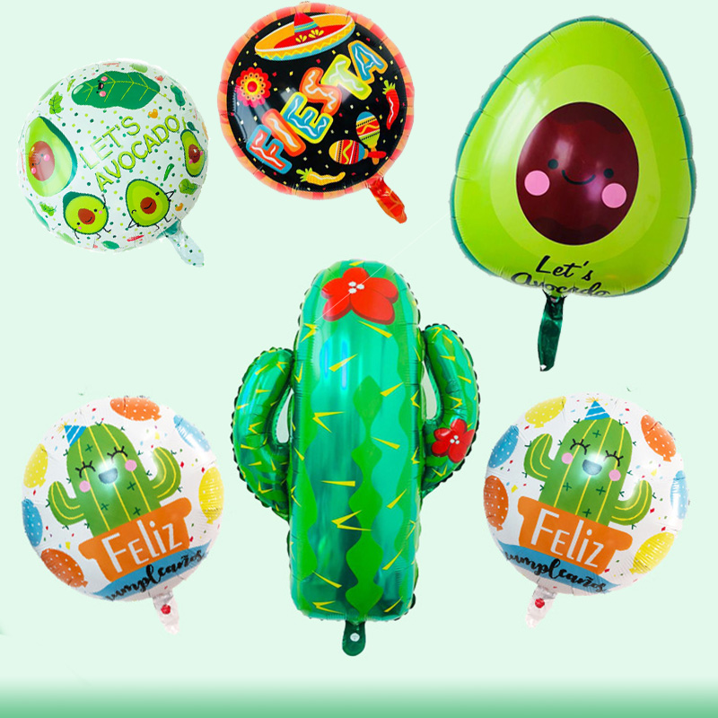Avocado Cactus Folie Ballon Kinderen Gelukkige Verjaardag Ballonnen Helium Ballon Voor Bruiloft Festival Decoratie