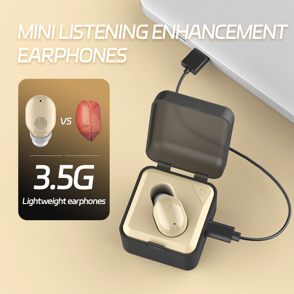 Single ear charging case, auxiliary listening headphones, mini in ear noise reduction, elderly for hearing aid function
