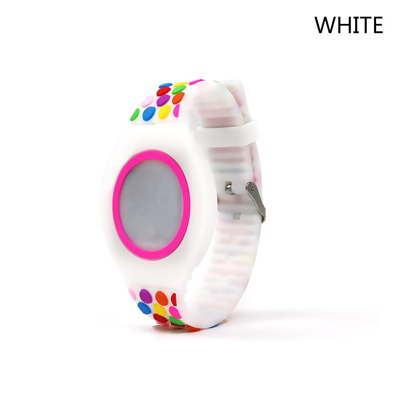 Joyrox geléia cor led criança relógio crianças menina relógios digitais nova tela de toque de borracha crianças relógio para menino menina estudante: Round White