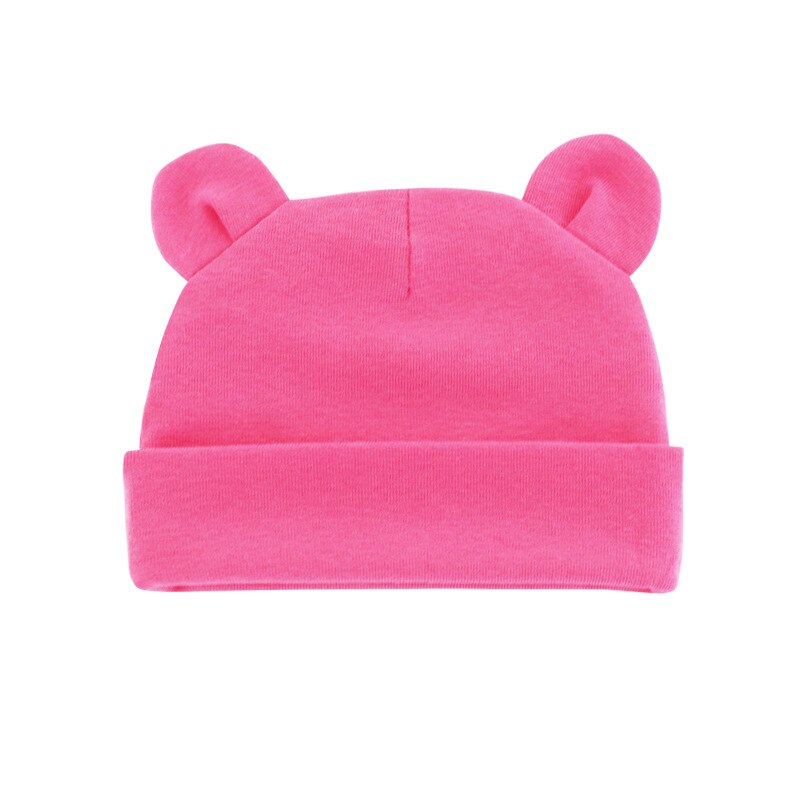 Hoeden Peuter Cap Voor Jongen Pasgeborenen Kinderkleding Kids Hoofddeksels Cap Meisje Leuke Beanie Cartoon Baby Pasgeboren Kleding Baby kleding: Rose red