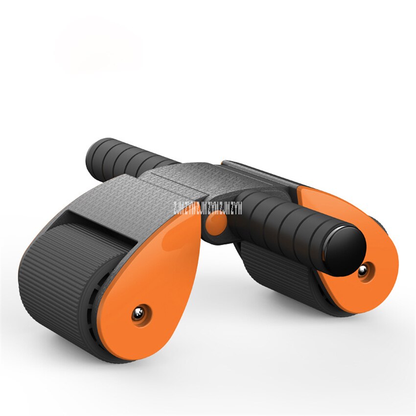 Folding Ab Roller Coaster Home Gym Abdominal Muscle Training Device Wheel Double Wheel Power Roller Indoor Fitness Equipment: orange