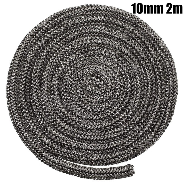 6/8mm 2m Length Black Stove Fire Rope Wood Burning Stove Log Burner Fireproof Seal Rope Resistance Home Winter Accessories: 10mm