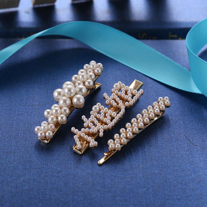 3pcs Pearls Hair Clips Hairpin Hair Barrette for Women Girls Hair Accessory