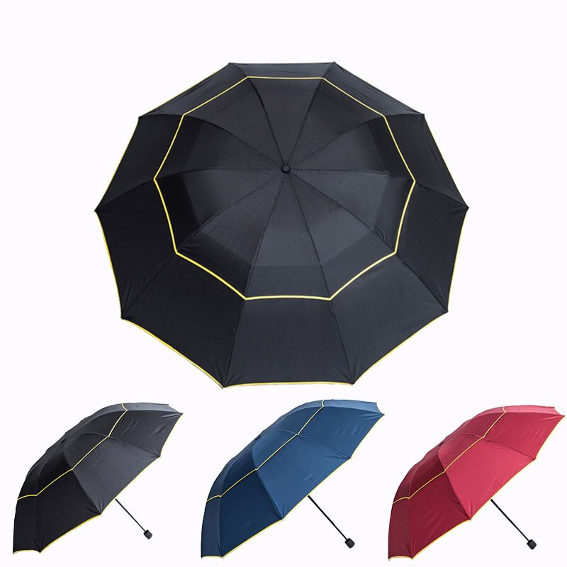 130cm kæmpe store paraplyer mænd regn kvinder 3 folde stærk vindtæt mandlig kvinde solparasol udendørs stor parapluie
