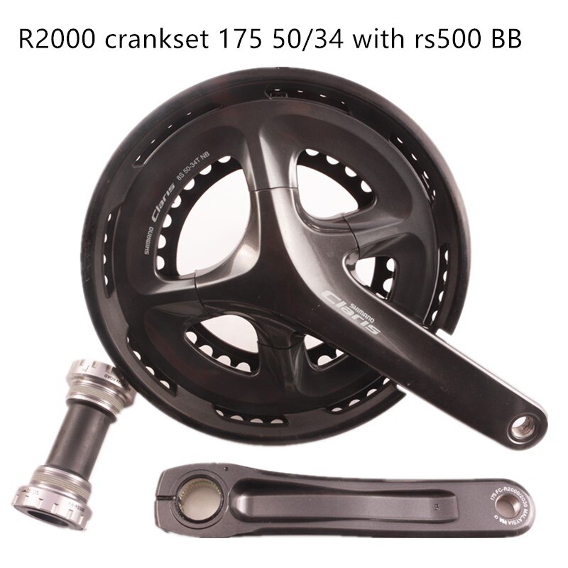 Shimano Claris R2000 Crankset 8 Speed road bike bicycle 170 50 34t with rs500 Bottom Bracket bike accessories: 175mm 50-34