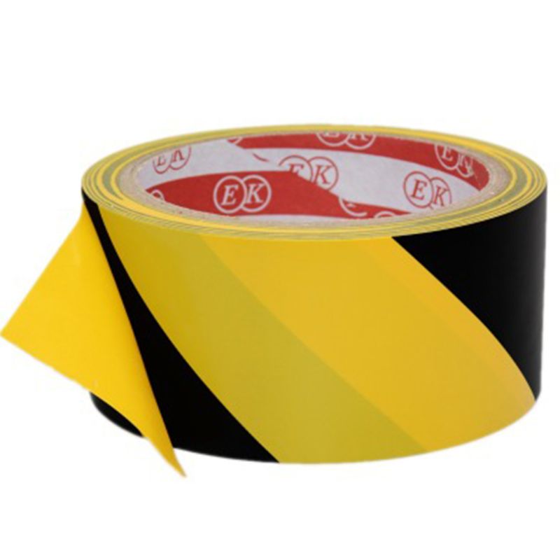 Hoge Sterkte Lijm Sticker Zwart Geel Veiligheidswaarschuwing Vloer Tape Voor Sociale Distantiëren 4.5Cm X 16M D5QC