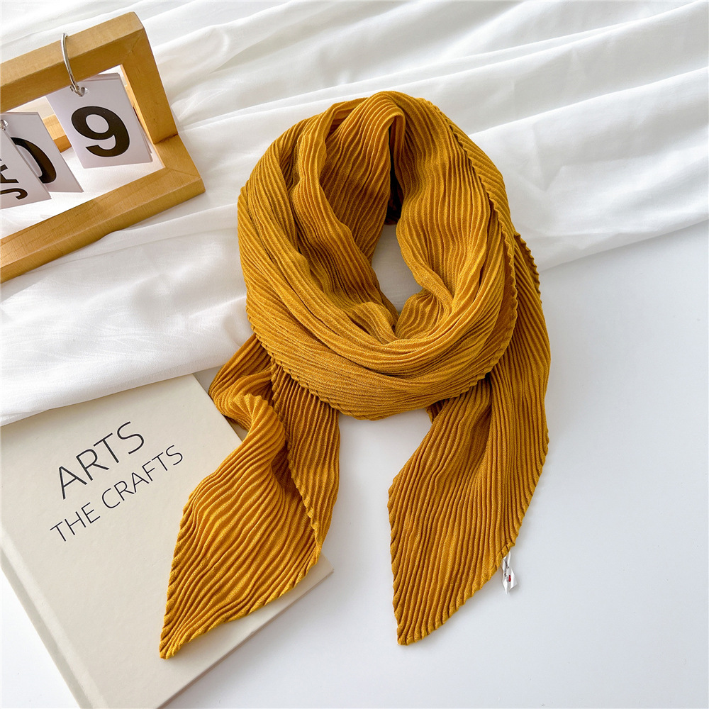 Lenços Bandana Grandes para Mulheres, Rugas Hijab, Xales Quadrados, Envoltórios, Lenços Macios de Pescoço de Algodão, Monocromáticos, 90cm: CINZA