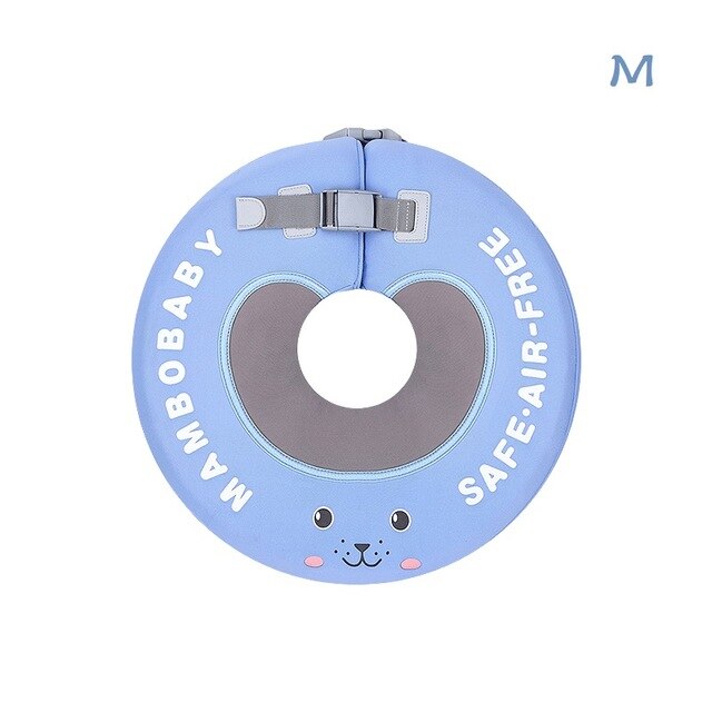 Baby Zwembad Bad Effen Veiligheid Niet Nodig Opblaasbare Baby Zwemmen Drijvende Kinderen Float Neck Ring Zwemmen Accessoires: 3D cover M blue