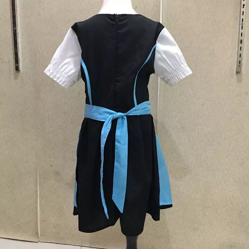 Barn flickor tysk oktoberfest dirndl piga kostym bonde snörning förkläde bomull klänning puffärmar outfit för barn flickor 3-10t