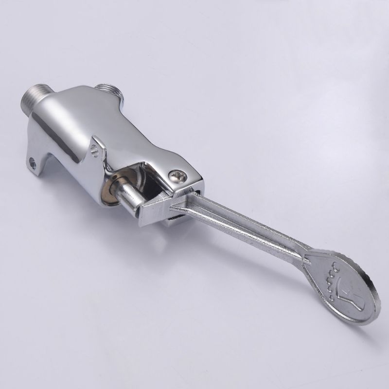 Foot Pedal Control Valve Faucet Kitchen Sink Water Tap Vertical Basin Switch Faucet Single Cold Tap