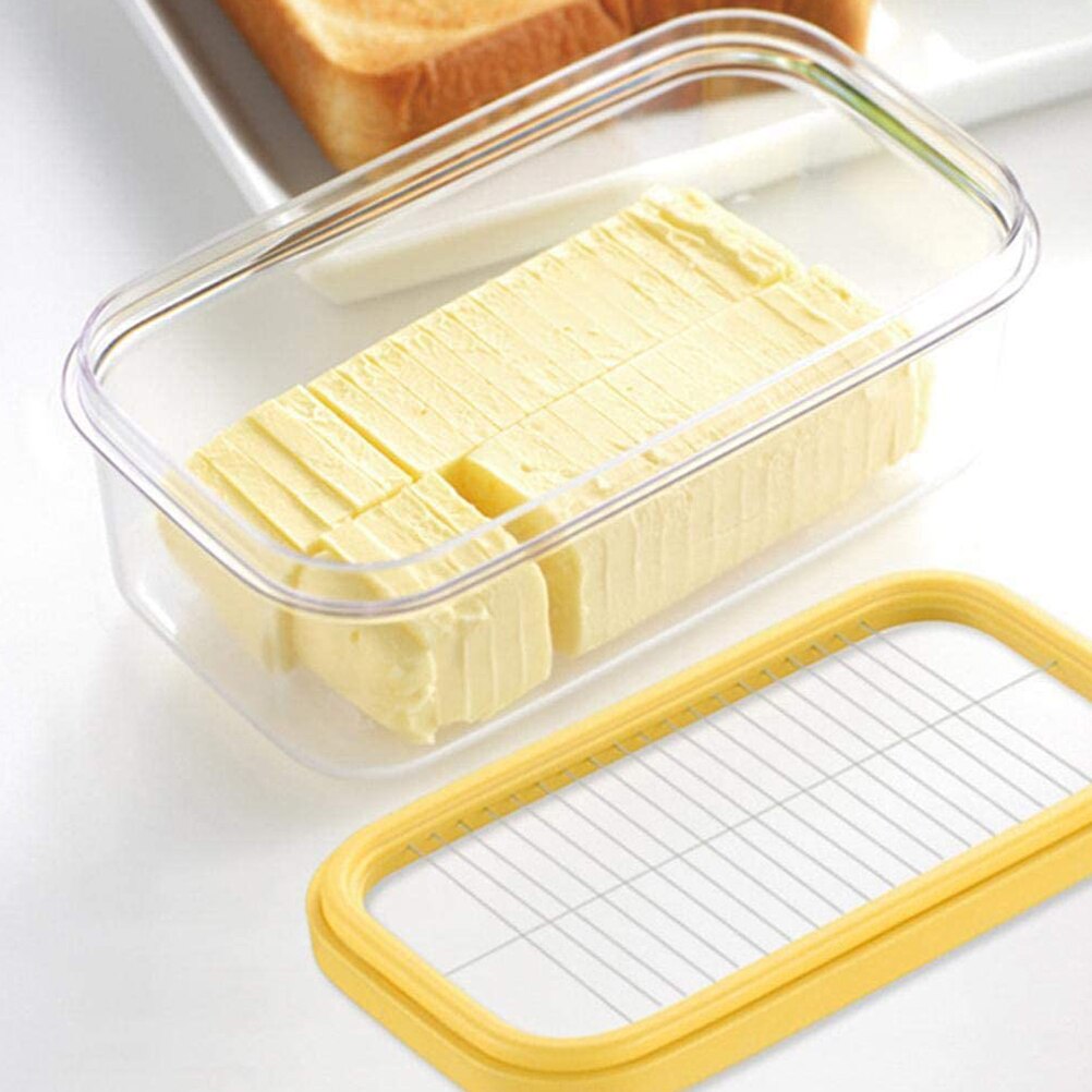 Kitchen Portable Home Butter Box Cutting Food With Lid Rectangle Container Sealing Storage Dish Cheese Keeper