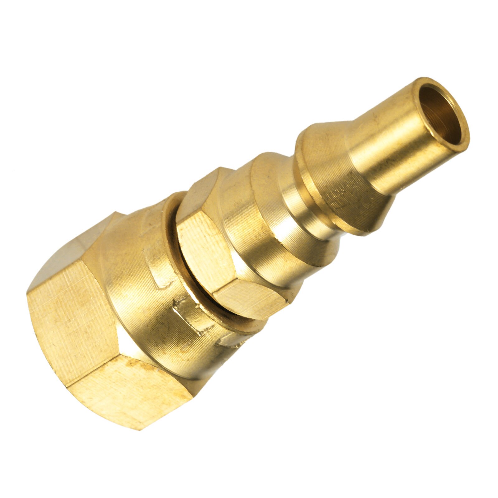 Low Pressure RV Propane Quick Connect Adapter Fitting 1/4" Quick Connect Plug x 3/8" Female Flare for Grill, Heater, Fire Pit