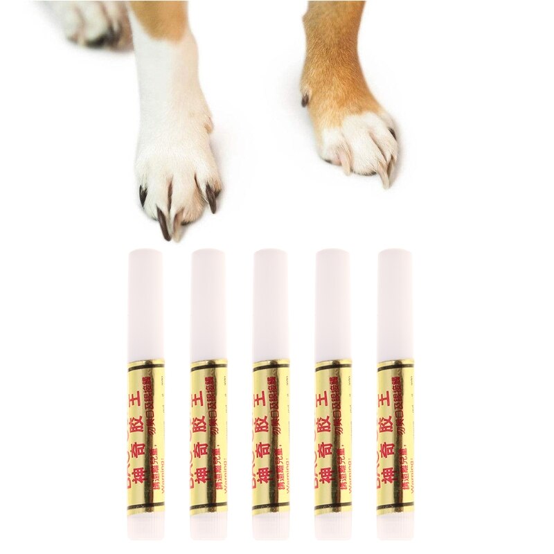 5 uds., Fundas protectoras para uñas para perros y gatos, tapas de garras de garra, pegamento adhesivo en Gel