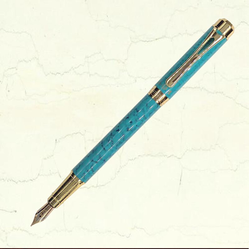 Stylo à plume de luxe coréen de pour écriture, stylo à encre en métal, fournitures scolaires et de bureau, papeterie pour fille: BLUE