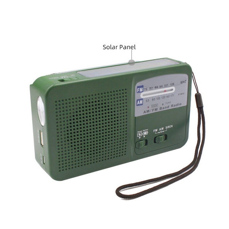 Portatile sono FM Radio dinamo Mano di Emergenza A Manovella Radio Solare con 500MAh di Potere ah CONDOTTO LA Luce di Allarme di sos per il Campeggio all'aperto