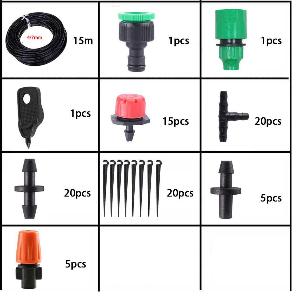 Micro système d'arrosage goutte-à-goutte pour jardin, kit d'irrigation pour plantes en pot, fontaine d'eau: Rouge