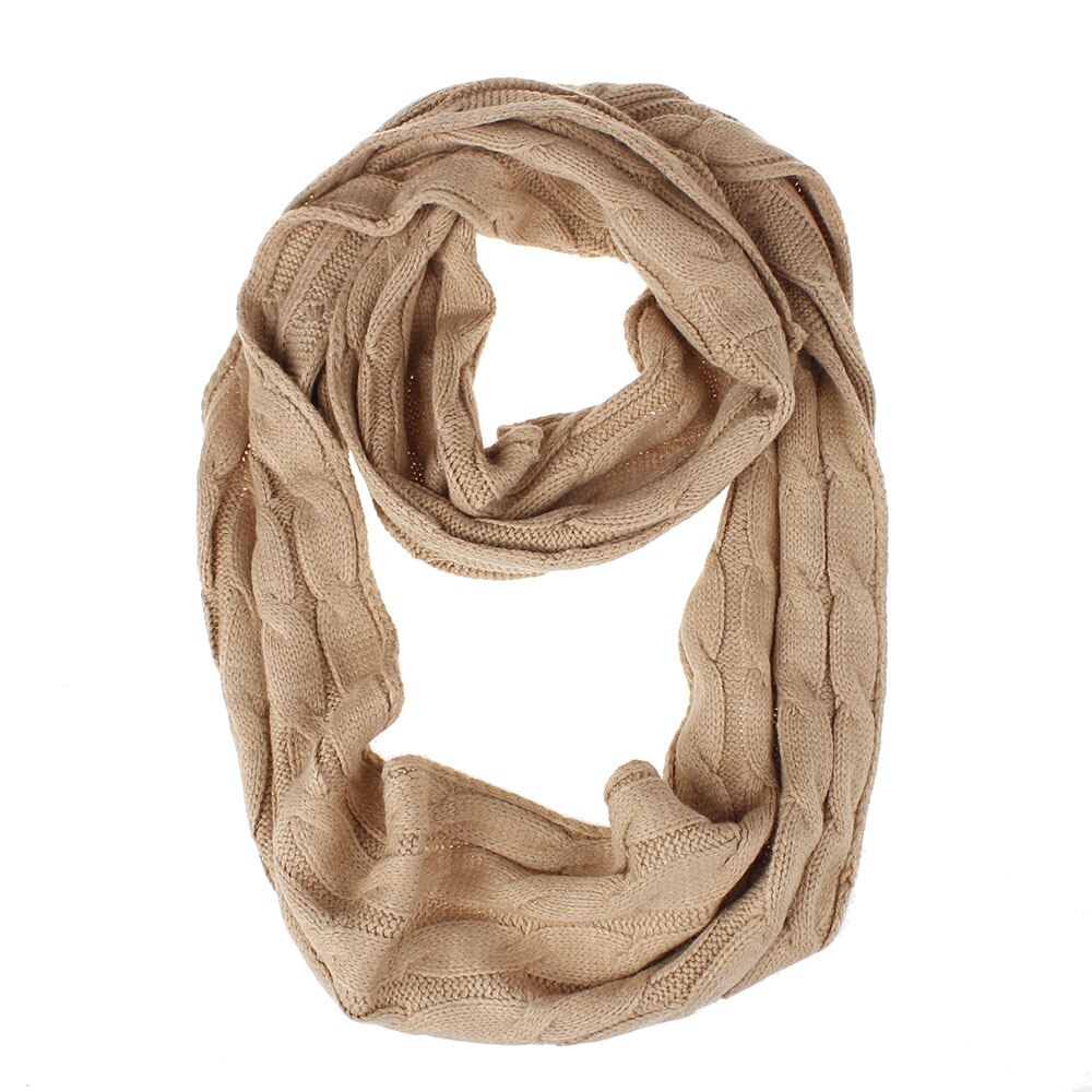 Winter Cable Ring Scarf Women Knitting Infinity Scarves Knitted Warm Neck Circle Scarf Cowl Neck Long Scarf Shawl: 4
