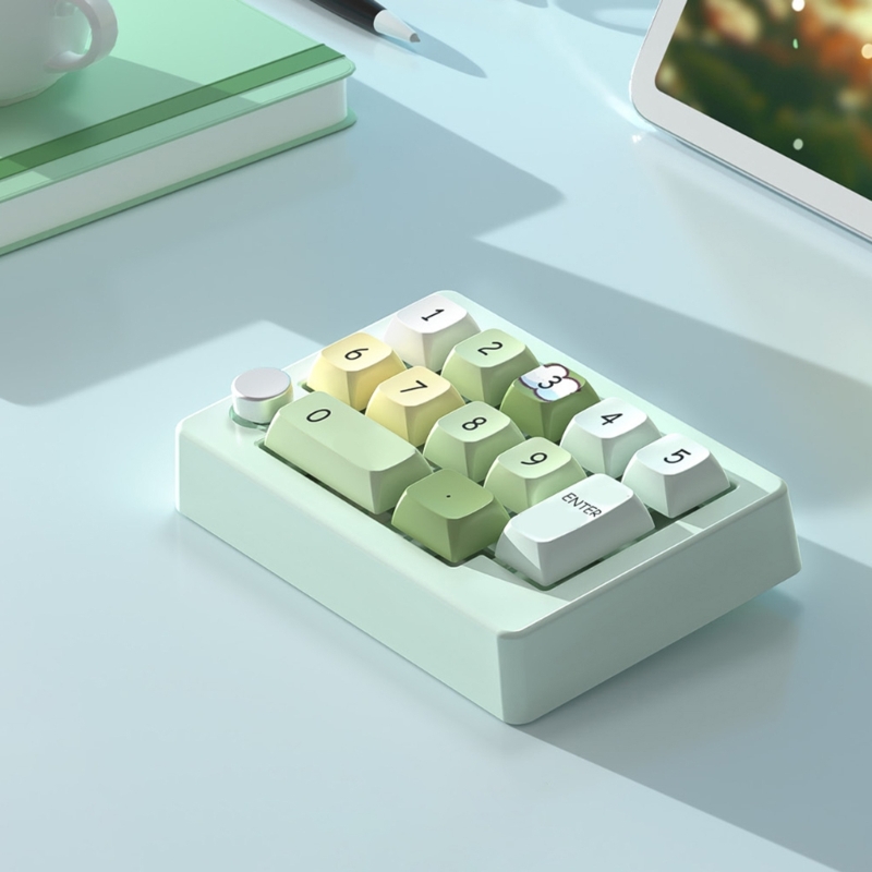 DN59 12-Key Handed Wireless Mechanical Keyboard with 12 Programmable Keys and Lights 2.4Ghz 3Modes Small Keypad