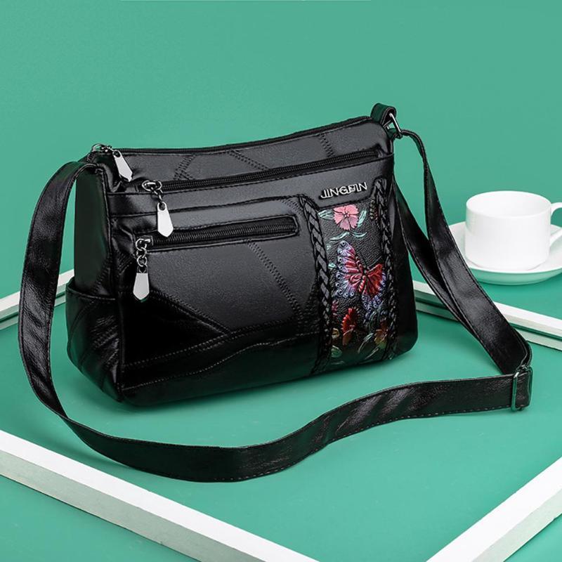 Bolsa de hombro estampada con flores para mujer, bolso cruzado de cuero de , bandolera de viaje de gran capacidad,