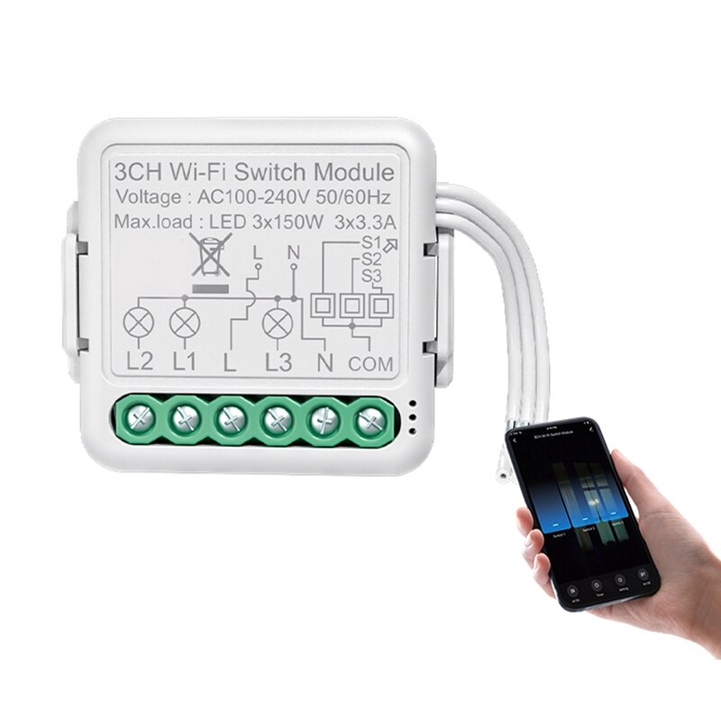 Tuya Wifi Switch Module Met Dual Way Control, Smart Leven Smart Home Interruptor Werk Voor Alexa, Google Thuis