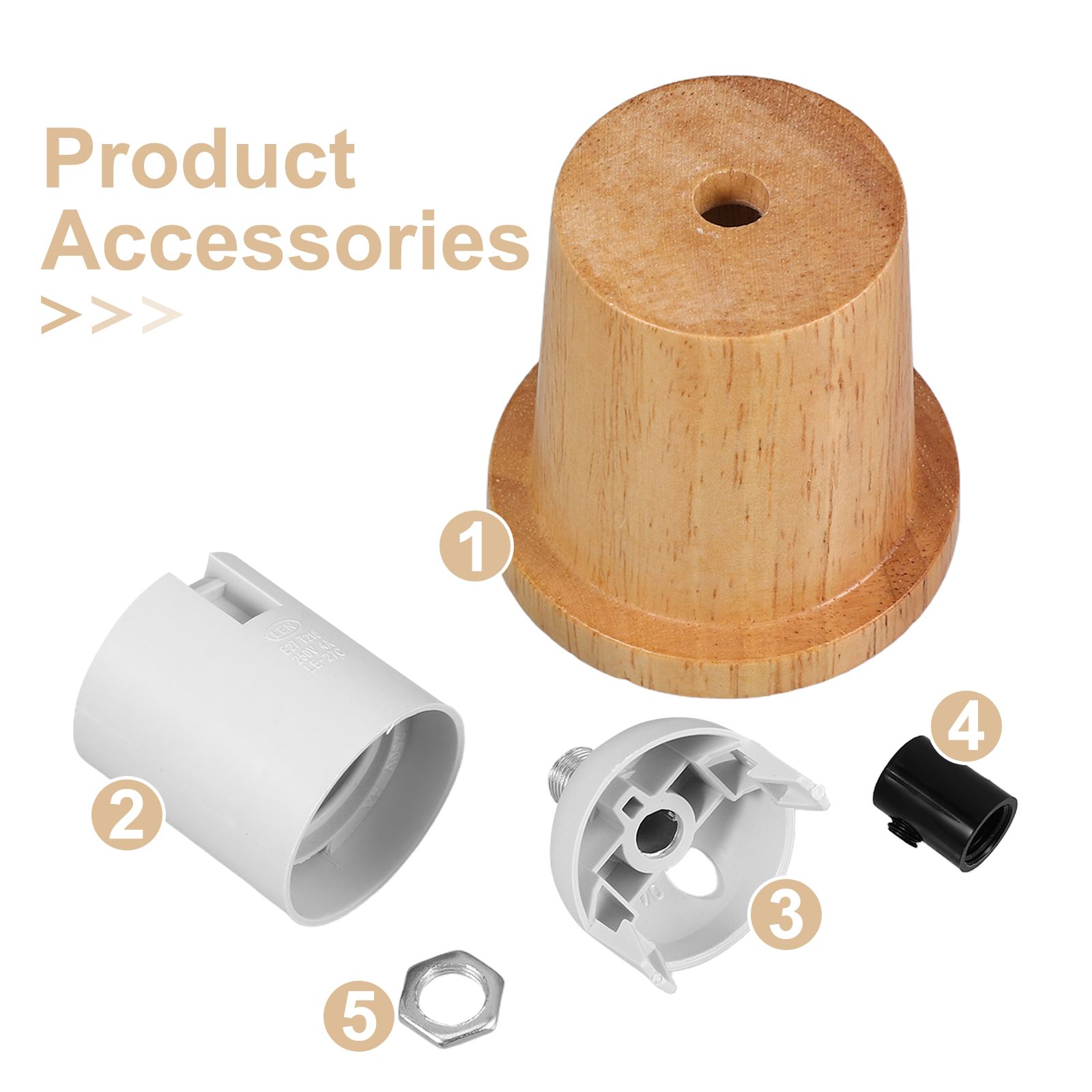 Houten kroonluchters Lamphouder Lamp E27 Hanglamp Fitting Holding Base Plafond DIY Kit