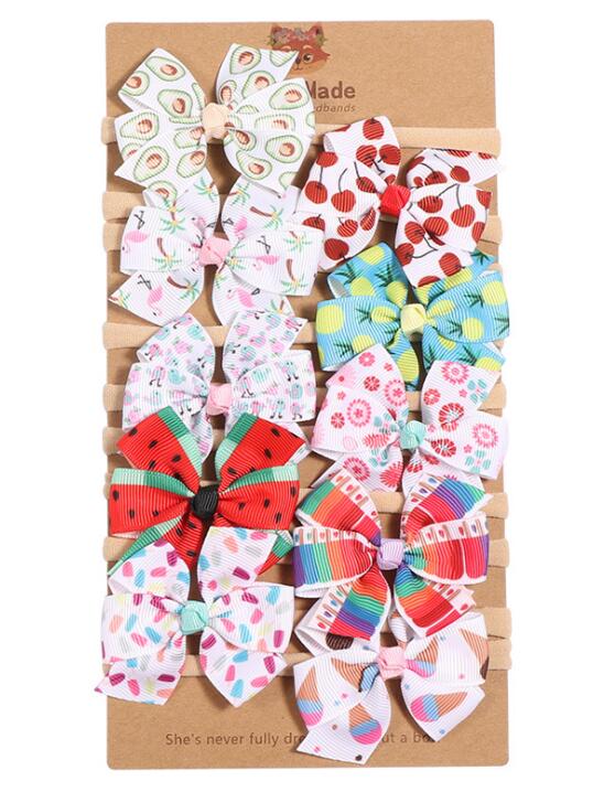 Accesorios adorables para el cabello para niñas, horquillas, lazos de flor para pelo para niñas, diademas, 10 unidades/lote: Color 10