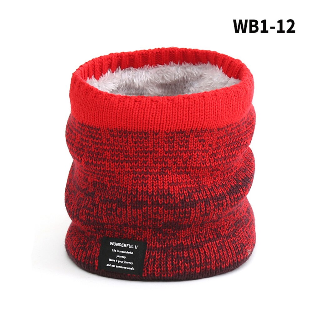 Mode Vrouwen Mannen Gebreide Sjaal Effen Winter Dikke Fluwelen Snood Sjaals Lady Warm Unisex Nek Sjaals Ring: 12