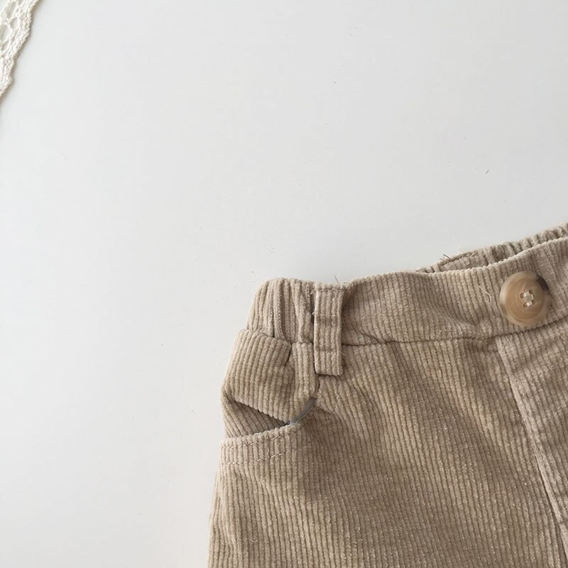 Pantalones cortos de pana para bebé de invierno otoño para niñas, bombachos bonitos de un botón, algodón, 1-5 años,