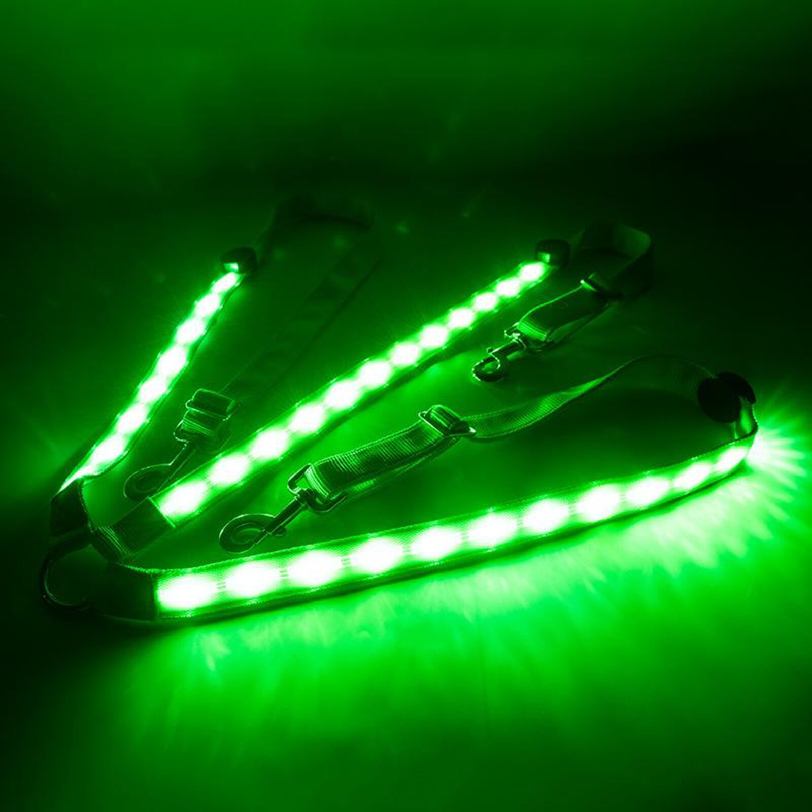 Harnais à col de plastron LED pour cheval, licou, ceinture de haute visibilité, équipement d&#39;équitation: Green