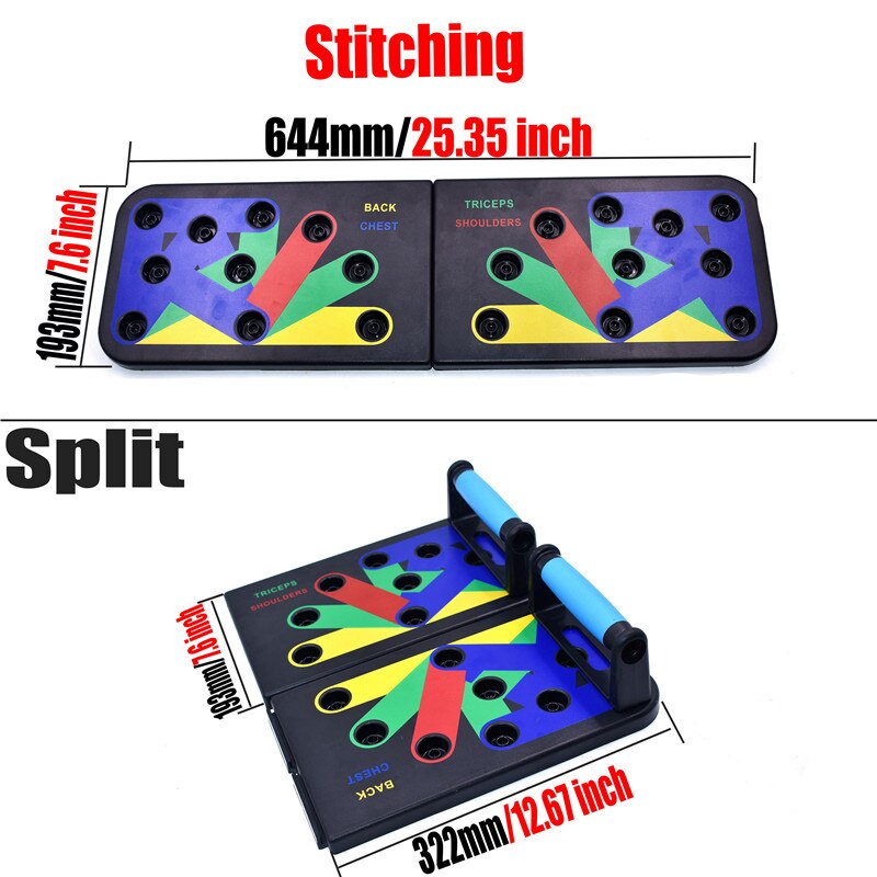 9 in 1 push up board board med håndtak sammenleggbar muskeløvelse kroppsbygging fitness utstyr omfattende push up stativ