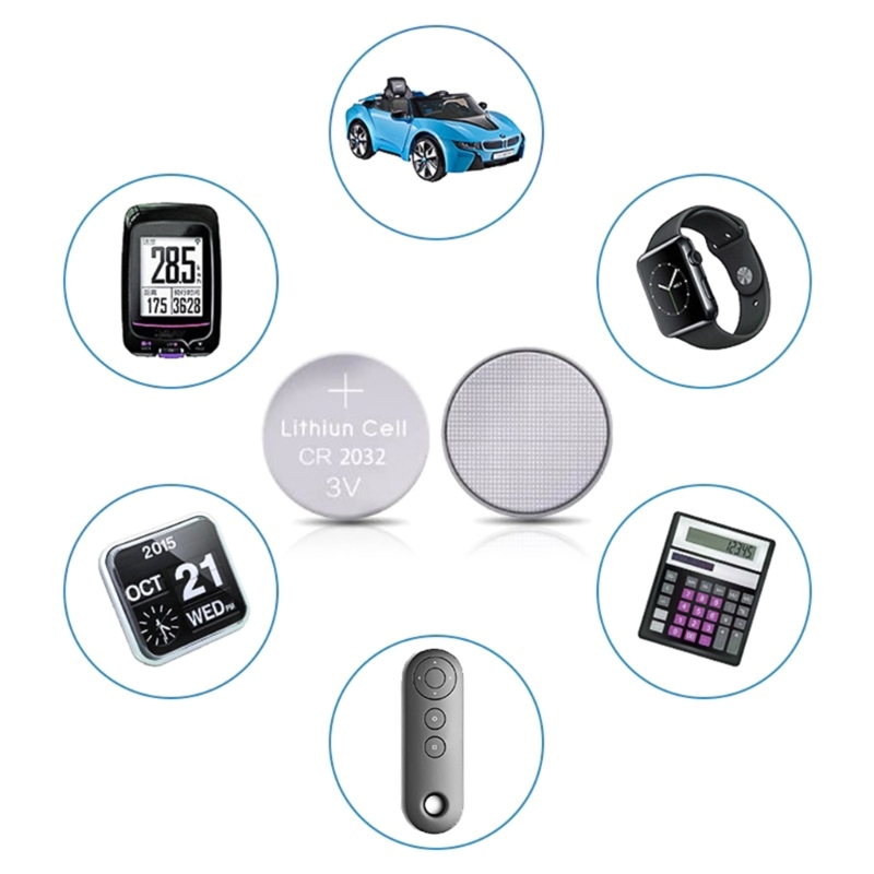 Confezione da  of 5/10 cr2032 batterie a bottone a lunga durata e alta capacità , 3v  cr2032 al litio per giocattoli con luci a led