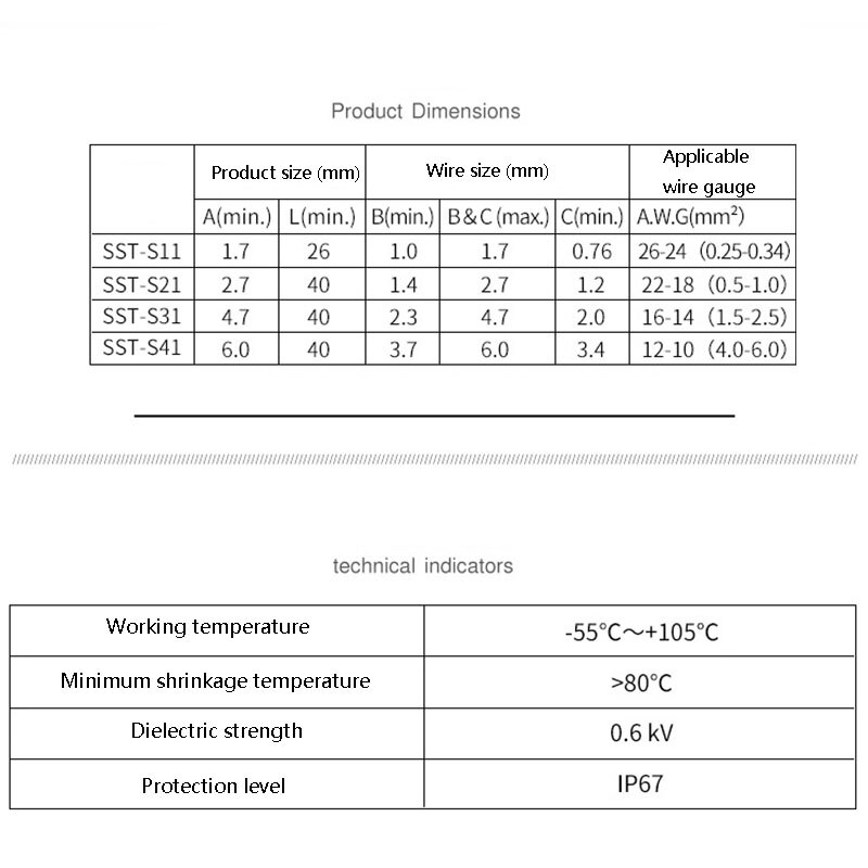 High Heat Shrink Solder Sleeve Blue Welding Sleeve Terminal Insulated Waterproof Butt Wire Connectors Wire Connectors